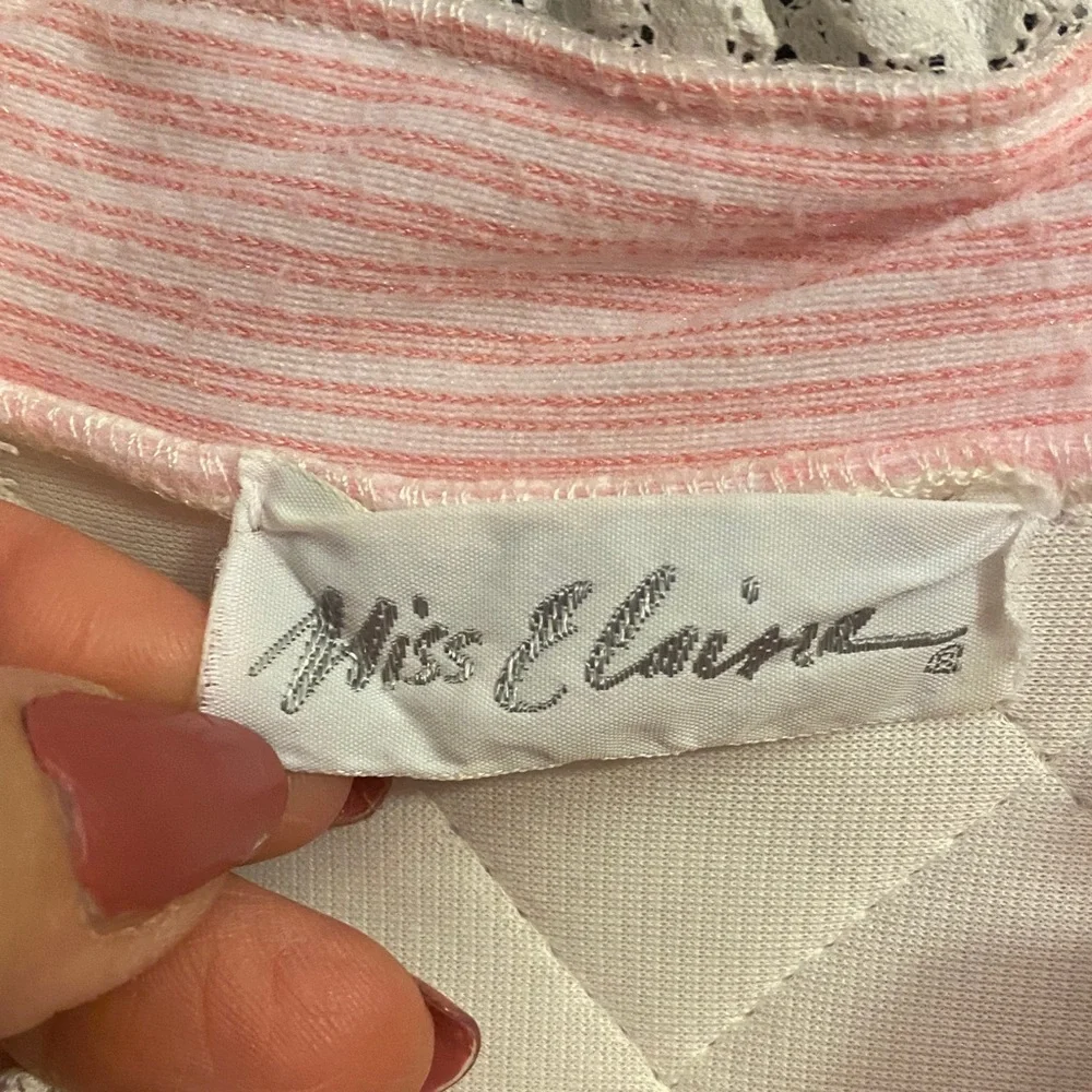Miss Elaine Pink and White Quilted Nightgown